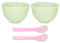 2set Face Mask Applicator, Silicone Face Mask Bowl and Stirring Bars, Reusable Soft Portable DIY Bowl Brush Set for Skin Care