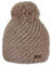 Sterntaler Unisex Kinder Mütze Baby Bommelstrickmütze mit Fleecefutter, braun, 55