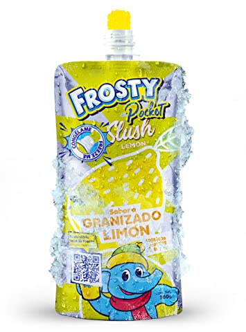 Frosty® Pocket El Granizado En Casa o Para Llevar | Congela y Toma Al Instante | Sin Necesidad De Vaso Para Hacer Granizado o Máquina Doméstica | 10 Bolsas Sabor Limón