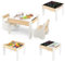 LIFEZEAL Multifunktionales Kindertisch- und Stuhlset, Kindersitzgruppe mit Stauraum, Kindermöbel mit Tischplatte als Kindertafel, Tisch Stuhl Set für Mädchen & Jungen (Weiß)