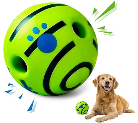 SIKARAAM Dog Balls Giggle Ball Indestructible Squeaky Balls Interactive and Funny Toy for Fatigue Relieve Anxiety Dogs Wobble Giggle Ball Durable Dog Ball for Large, Medium and Small Pet Dogs (5.5)