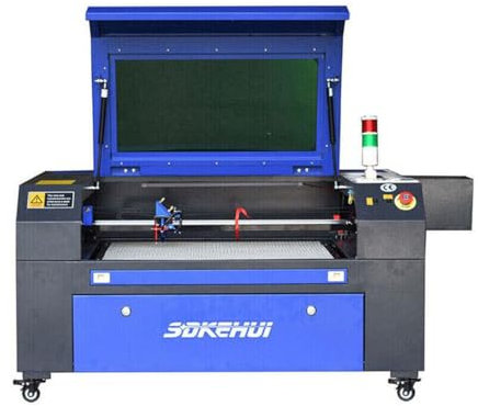 otmechl Autoenfoque 80W Máquina de Grabado Láser 700x500mm Máquina de Grabador Láser de CO2 Máquina de Corte Láser LCD Digital Puerto USB, Bomba de Aire, Plataforma de grabado doble,Software RDWorks