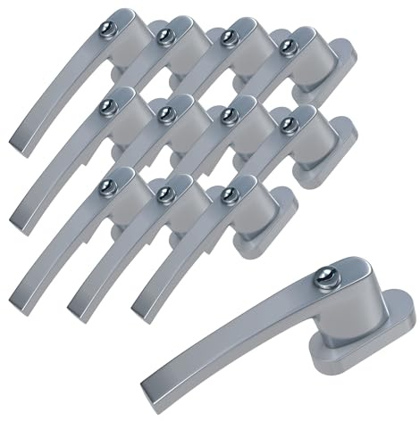 BASI | 12er Set Fenstergriff abschließbar | Farbe Weiß oder Silber | Aluminium | Balkontürgriff | Kindersicherung | Stiftlänge 35 mm | Griff für Fenster Terassentür | 12 Stück | 24 Schlüssel
