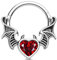 Jewseen Septum-Ringe, Halloween, Scharnier-Segmentring, Herzknorpelohrringe, 316L Edelstahl, Helix-Ohrring, Fledermausflügel, Daith-Ohrringe, Septum-Schmuck, 16G 10MM, Edelstahl