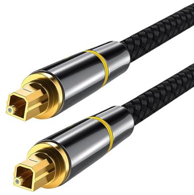 Digital Fiber Optic Audio Cable SPDIF TV bar Cable (5 ft),24K Gold Plated Flawless Audio Fiber Cable Male to Male Compatible with Samsung,Vizio,LG,Bose,Sonos TV,Home Theater,Sound bar