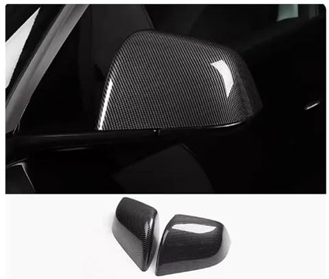 Rückspiegel Abdeckung Für Tesla Für Modell 3/Für Modell Y Ersetzen Auto Zubehör Rückspiegel Shell Cap Gehäuse Flügel Tür Seite Spiegel Abdeckung Auto Rückspiegel Kappe(Carbon fiber)