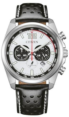 CITIZEN Herren Analog Eco-Drive Uhr mit Leder Armband CA4640-09A