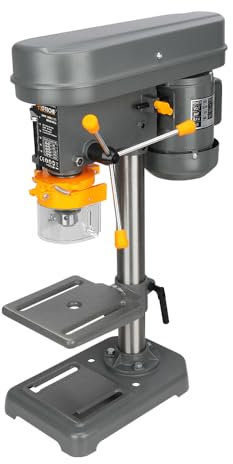 Hoteche 350W Säulenbohrmaschine 13mm | 5-stufige Drehzahl (580-2650 U/min) | MT2-Spindel | 50mm Hub | 160x160mm Arbeitsplatte | mit Schutzhaube für präzise Metall-/Holzbearbeitung