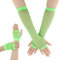 Netzhandschuhe Mesh Fishnet Handschuhe Fingerlos Netzhandschuhe Fingerlose für Damen Lang und Kurz Durchbohrte Nylon-Netz Spitzenhandschuhe für 80er Kostümpartys Halloween und Cosplay Zubehör Grün