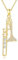 YFN Flöte Kette Sterling Silber Cubic Zirkon Woodwind Musicales Anhänger Halskette Musikinstrumentenschmuck Broadway Geschenk für Damen Flötenspieler
