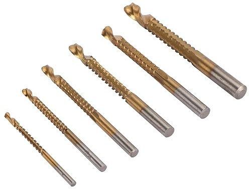 Akozon 6 Piezas de Brocas de Sierra en Espiral de 3-8 Mm Hss de Corte Lateral Dentado para Madera, Metal, Plástico, Juego de Brocas de Acero de Alta Velocidad para Uso Profesional de Bricolaje