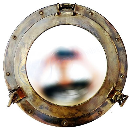 Antikes Messing Bullauge Spiegel | Maritime Dekoration | Bootswand zum Aufhängen | Nagina International …