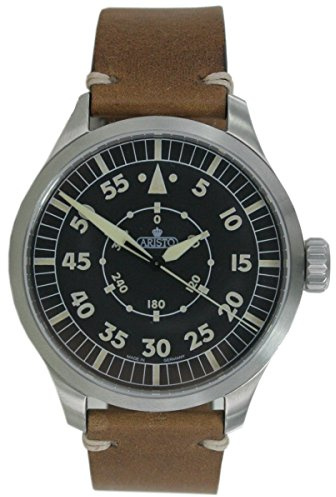 Aristo Vintage 47 Navigator Automatic Typ C Herrenuhr - Ø 47 mm - Edelstahl satiniert - Schweizer SW200-1 Automatik, Saphirglas - Klassische Beobachtungsuhr - Made in Germany