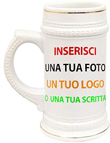 BrolloGroup Boccale Birra in Ceramica Personalizzabile PS 13514 Personalizzato con Foto O dediche