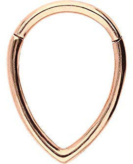 PIERCINGLINE Chirurgenstahl Clicker Tropfen Piercing Septum Tragus Helix roségoldfarben 8 mm