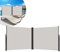 LARS360 Seitenmarkise Ausziehbar Sichtschutz Windschutz, Seitenwandmarkise Markisenstoff für Balkon und Terrasse, Seitenmarkise Balkon mit Bodenmontage, (200x600cm, Grau)