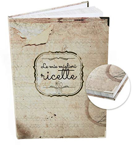 Logbuch-Verlag Rezeptbuch zum Selberschreiben A4 italienisch MIE MIGLIORI RICETTE 164 leere Seiten Buch für Rezepte mit Inhaltsverzeichnis