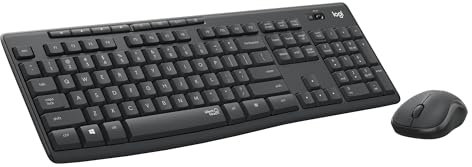 Logitech MK295 - Combinación de teclado y ratón inalámbrico con tecnología SilentTouch, Numpad, seguimiento óptico avanzado, sin retrasos, inalámbrico, 90% menos ruido, grafito