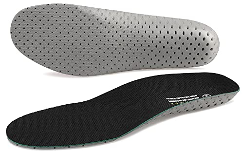 Knixmax Komfort Sport Einlegesohlen mit Atmungsaktiv & Stoßdämpfung für Alltag und Beruf - Sporteinlagen für Wandern, Laufen, Fitness Schwarz 43EU