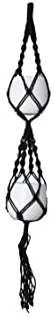 Artevasi Macrame Plant Hangers, Indoor and outdoor Wall Hanging Planters, Handmade Cotton Rope, Flower Pots Holder Stand, Hang 2 flower pots, double spiral Knot (Black, 47 inch)