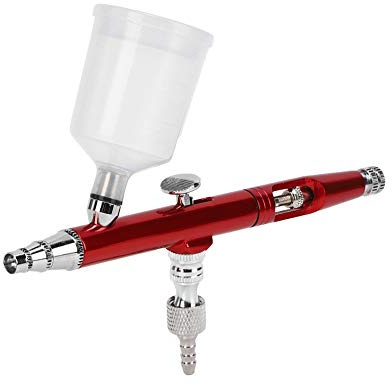 Pistolet de Pulvérisation Peinture Haute Précision, Aérographe pour Bricolage et Art Graphique, Outil Professionnel Design Rouge