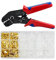 Crimpzange Flachsteckhülsen Set mit 600 Stück Kabelstecker 0,5-1,5 mm² Crimp Zange Flachsteckhülsenzange Crimpwerkzeug