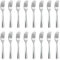 BEWOS 16 Pièces Fourchettes à Dessert/Fourchettes à Gâteau, 16,5cm Fourchettes en Acier Inoxydable, Manche Carré, Fourchettes Polies Miroir, Lavables au Lave-vaisselle, Pour la Maison, l'hôtel