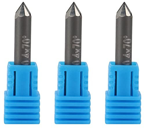 Cusstally 3 x -Gravur-Bits PCD Gravierer Werkzeuge CNC Fräser Steinkarbid Marmor