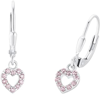 Prinzessin Lillifee Ohrhänger 925 Sterling Silber Mädchen Kinder Ohrschmuck, mit Zirkonia synth., 2,1 cm, Herz, Kommt in Schmuck Geschenk Box