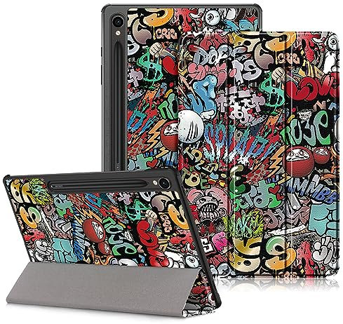DINGGUAGUA Funda para Tablet Samsung Galaxy Tab S9 11 Pulgadas 2023 SM- X710/X716B/X718U,Ultra Delgado Tablet Estuche con Función de Soporte,Graffiti
