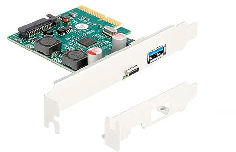 DeLOCK USB-Controller PCI Express x4 Karte zu 1 x extern USB 10 Gbps Type-C Buchse + 1 x extern USB 10 Gbps Typ-A Buchse