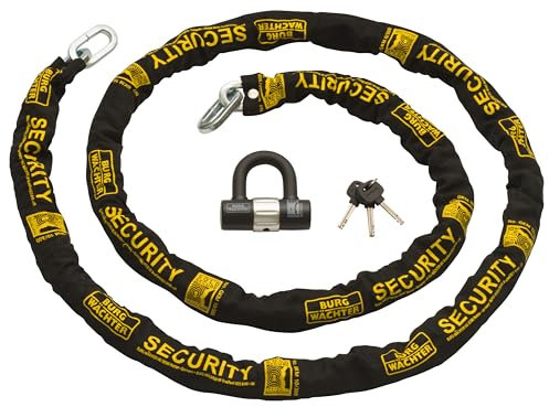 Burg-Wachter Sold Secure Gold - Kit de cadena y candado para bicicleta, color negro, 3M