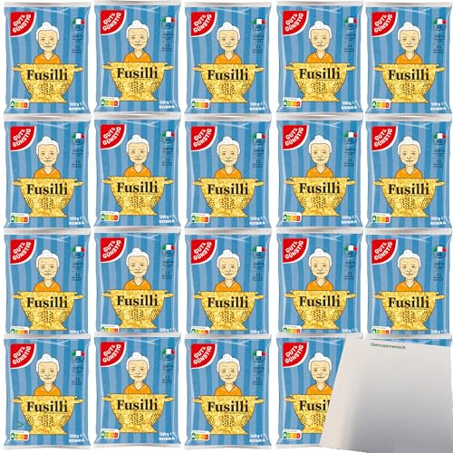 Gut&Günstig Nudeln Fusilli Pasta aus Italien VPE (20x500g Packung) + usy Block