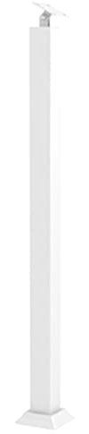 Schmiedeeiserner Treppengeländer, Pfosten, Balusterpfosten, weißes Quadrat, Bodenmontage, Geländersäule für Terrasse, Balkon, Veranda (Farbe: 5 cm Durchmesser, Größe: 90 cm/35,4 Zoll)