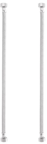 Heable Pair of Flexible Pipes for Bathroom/Kitchen/Toilet Taps British Standard Pipe 1/2 x 1/2 BSP Fitting 400mm Long
