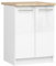 AKORD | Küchenschrank mit Arbeitsplatte - Oliwia S60 | Küchenunterschrank mit 2 Türen und 2 Einlegeböden | Unterschrank Küche 60 cm Breit | ABS-Kante 18 mm | 46 x 60 x 85 cm | Weiß & Weiß glänzend