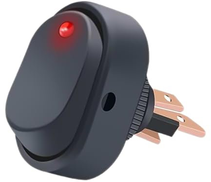 BORDSTRACT 6 piezas 3 pines 2 posiciones interruptor basculante, 12V 30A encendido apagado interruptor de palanca forma de barco con indicador para coche camión barco motocicleta