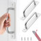 BGOBTY Tiradores Cajones,2 pcs Tiradores Armarios,Tiradores Cocina Aluminio Autoadhesivos con Tornillos,Tiradores Muebles Plateados,Tiradores de aluminio Sin Taladrar,para Cajones,Gabinetes (128 mm)