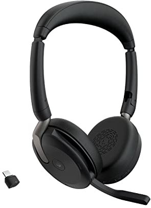 Jabra Evolve2 65 Flex - Wireless Stereo Headset USB-C - Black (Renewed)