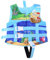 Stampato Gilet di Salvataggio per Bambino Neonati Costume da Bagno Giubbotto di Galleggiabilità Regolabile Giubbotto Gilet Salvagente Cartoon Galleggiante Vestiti da Bambini (1-Sky Blue, 1-2 Years)