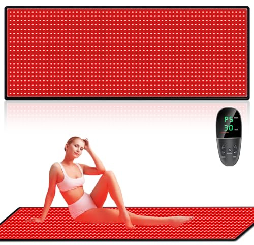 cabpay Red Light Therapy Mat,Red Light Therapy for Body Pain Relief 1280 PCS LEDs 71'' x 31'' Red Light Therapy Pad with Red Light and Infrared LED Beads Large Mat for Full Body Skin Health