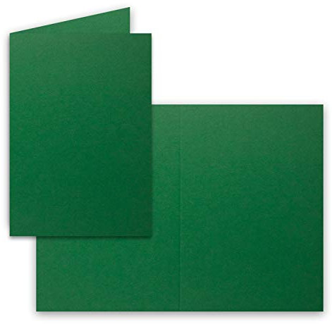 25x Falt-Karten DIN A6 in Dunkel-Grün - Blanko - Doppel-Karten - 220 g/m²