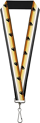 Buckle-Down Schlüsselband – Flagge Bear Pride2 Schwarz/Braun/Orange/Gelb/Hellbraun/Weiß/Grau/Schwarz