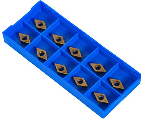 10Pcs Inserto di Carburo CNC, DCMT070204-HM YBC251 Tornio Fresatura Inserti di Tornitura Strumenti con Scatola per Acciaio
