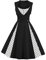 Axoe Damen 50er Jahre Cocktailkleid Rockabilly Elegantes Faltenrock Festliches Partykleider Vintage Kleid Audrey Hepburn Abendkleider mit Polka Dots Knielang, Schwarz-weiß, L (40/42 EU)