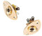 2 Pack Thick Oval Dented Electric Guitar Jack Output Plate Socket Jackplate for Fender Stratocaster Telecaster Guitar Replacement (Gold)
