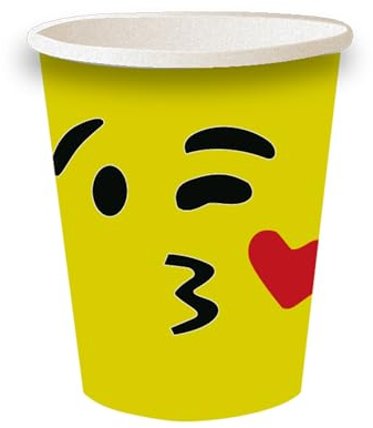 AEX 30 Pieces 7 Ounces Emoji face Kisses Disposable Insulated Paper Cups for Tea and Coffee, Hot Drinks Paper Cups for Hot & Cold Drinks Christmas Wedding Parties Dessert Cups for Birthday Parties