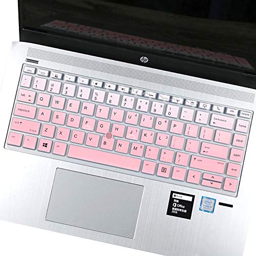 Keyboard Skin Cover for HP Elitebook 840 G5 & 840 G6 14 Notebook, HP Elitebook 745 G5 & 745 G6 14/HP ZBook 14U G5 Keyboard Protector Protective Skin (with Pointing), Gradual Pink