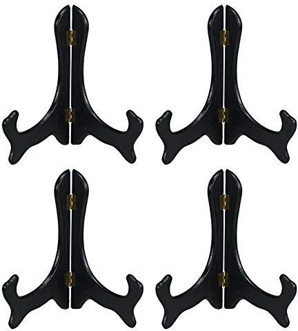Art Living Black 7 Zoll Holzähnliche Staffeleien Teller Ständer Halter Display Ständer Bilderrahmen Ständer 4er Set