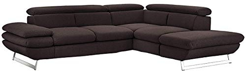Mivano Ecksofa Prestige, Modernes Bettsofa in L-Form mit Ottomane und Schlaffunktion, Kopfteile und Armteil verstellbar, 265 x 74 x 223, Strukturstoff, anthrazit